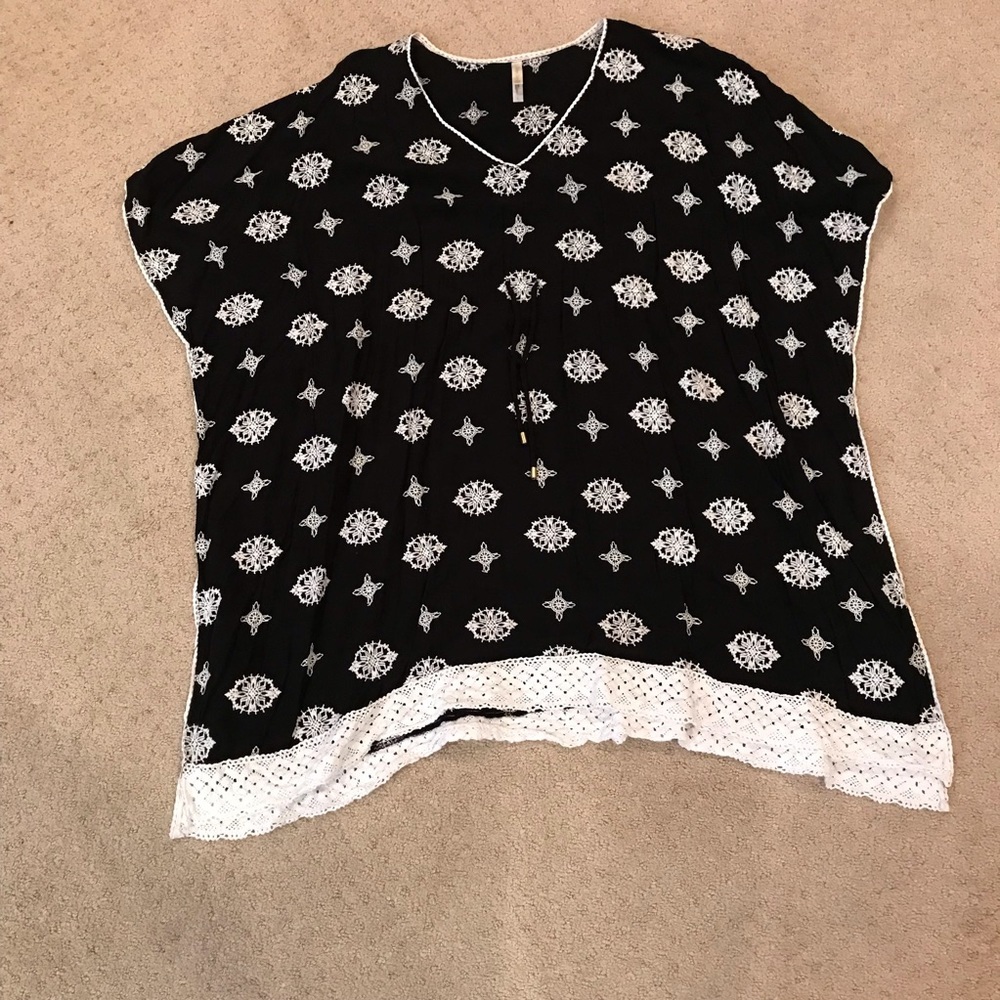 Helen Jon Black Embroidered Swimsuit Coverup Large - Picture 3 of 6